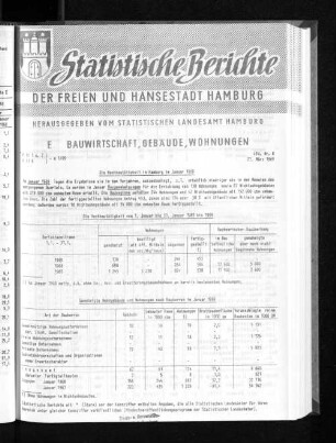 Die Hochbautätigkeit in Hamburg im Januar 1969 : Lfd. Nr. 8