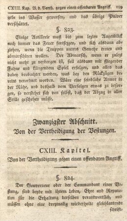 CXIII. Kapitel. Von der Vertheidigung gegen einen offenbaren Angriff.