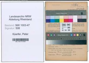 Entnazifizierung Peter Koerfer , geb. 05.02.1911 (Ingenieur)
