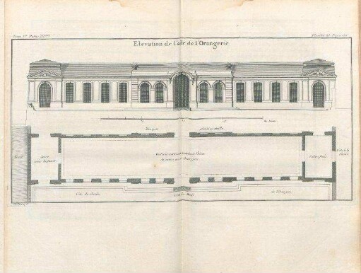 Elevation de l'aile de l'Orangerie.