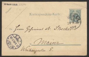Brief an Ludwig Strecker  und B. Schott's Söhne : 19.09.1905