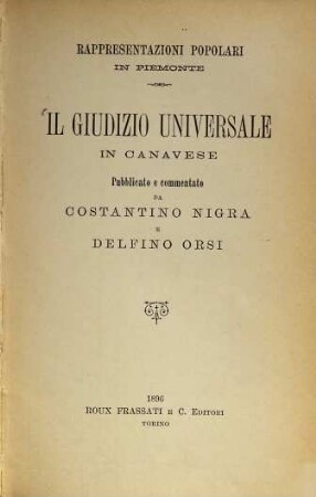 Il Giudizio universale in Canavese : rappresentazioni popolari in Piemonte