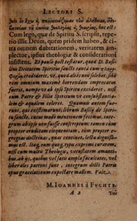 Tu Megalu Basileiu Homilia Peri tu pneumatos tu hagiu : = D. Basilii Cognominati Magni De Spiritv Sancto