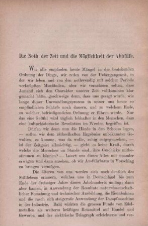 Die Noth der Zeit und die Möglichkeit der Abhülfe