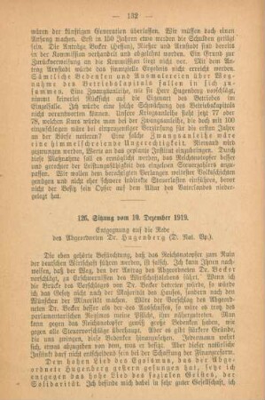 126. Sitzung vom 10. Dezember 1919