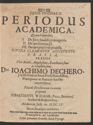 Iuris Feudalis Periodus Academica