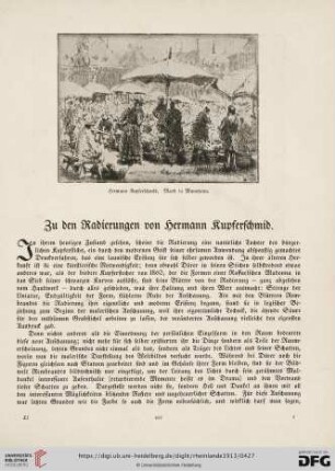 Zu den Radierungen von Hermann Kupferschmid