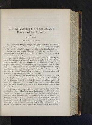 Ueber das Zusammenfliessen und Ausheilen fliessend-weicher Krystalle