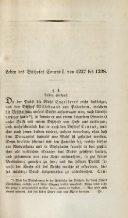 Leben des Bischofes Conrad I. von 1227 bis 1238