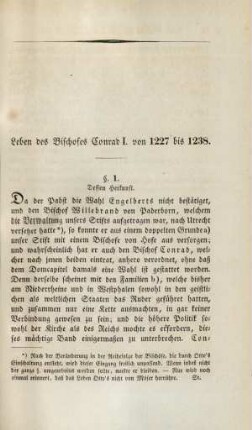 Leben des Bischofes Conrad I. von 1227 bis 1238