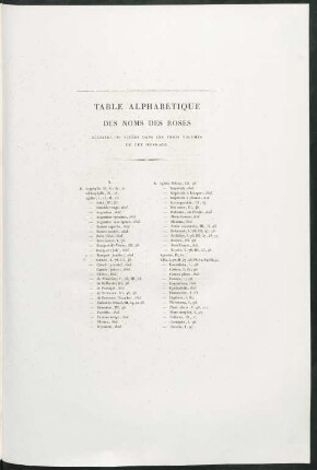 Table alphabétique des noms des roses décrites ou citées dans les trois volumes de cet ouvrage.