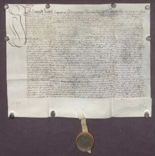 Gültbrief des Konrad Nayel und seine Frau Margaretha von Dillstein gegen die geistliche Verwaltung von Pforzheim