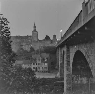 Bautzen am Abend : Bautzen. Blick über die Spree zur Altstadt mit Lauenturm