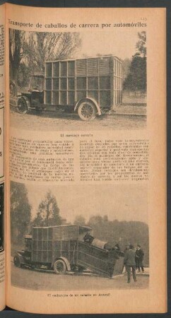 Transporte de caballos de carrera por automóviles