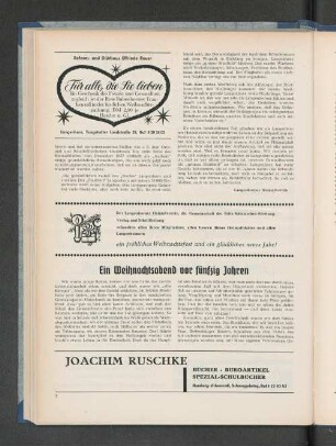 Ein Weihnachtsabend vor fünfzig Jahren