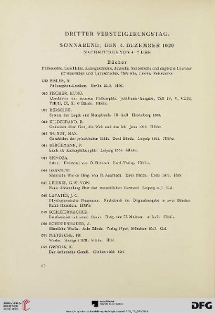 Dritter Versteigerungstag: Sonnabend, den 4. Dezember 1926/ Nachmittags von 4-7 Uhr (Nr. 939-1204)