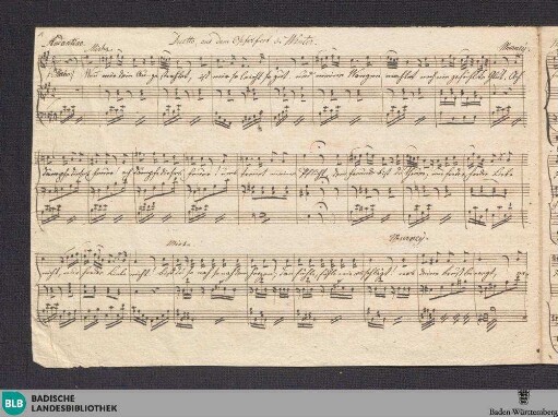 Das Unterbrochene Opferfest. Excerpts. Arr - Don Mus.Ms. 2649 : V (2), pf