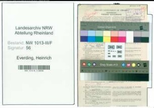 Entnazifizierung Heinrich Everding , geb. 25.09.1919 (Finanzangestellter)