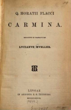 Q. Horatii Flacci carmina