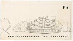 Blocksanierung Reuter Straße, Donau Straße, Pannierstraße, Sonnenallee, Berlin-Neukölln Wohn- und Geschäftshaus: Perspektivische Eckansicht der Fassaden 1.Variante