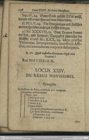 Locus XXIV. De Rebus Novissimus