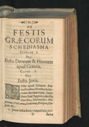 Titulus I. De Festis Deorum & Heroum apud Graecos.