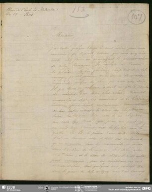 Eigenh. Brief von Eugène Burnouf an August Wilhelm von Schlegel, Paris, 22.06.1829
