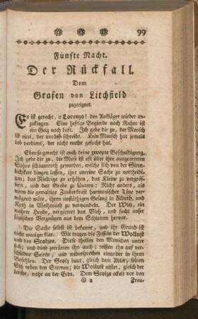 Fünfte Nacht. Der Rückfall