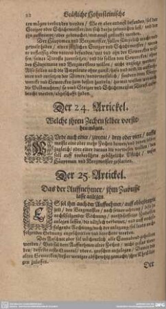 Der 25. Artickel. Das der Auffnehmer/ ihm Zubusse lasse anlegen.