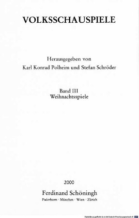 Volksschauspiele, 3. Weihnachtsspiele