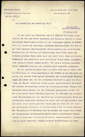 Schreiben; G. Rodenwaldt an Auswärtiges Amt