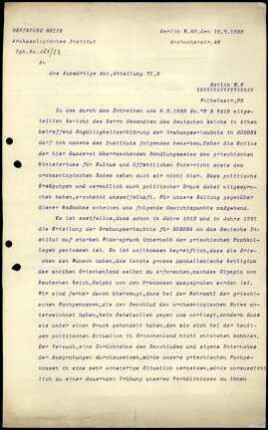 Schreiben; G. Rodenwaldt an Auswärtiges Amt