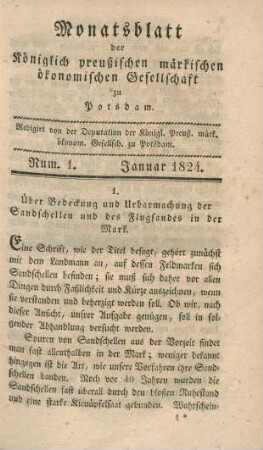 Num. 1. Januar 1824.