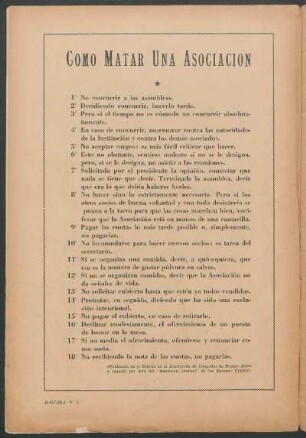 Como matar una asociación