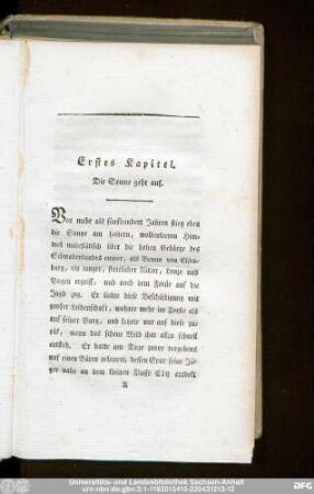 Erstes Kapitel. Die Sonne geht auf.