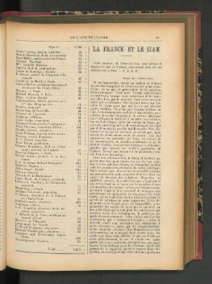 La France et le Siam.
