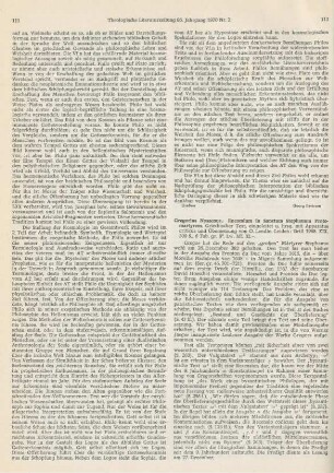 112-113 [Rezension] Lendle, Otto, Gregorius Nyssenus, Encomium in sanctum Stephanum protomartyrem