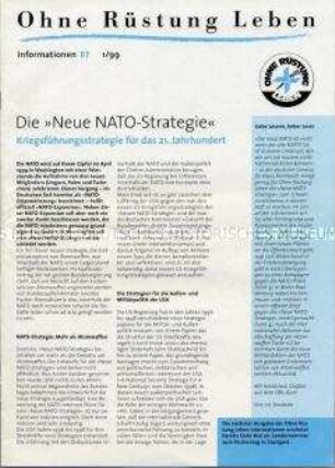 Informationsblatt einer Friedensinitiative zur sogenannten neuen NATO-Strategie - Sachkonvolut