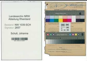 Entnazifizierung Johanna Schult , geb. 26.12.1898 ()