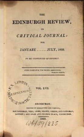 The Edinburgh review, or critical journal. 57. 1833