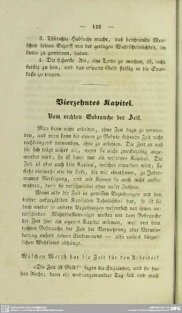 Vierzehntes Kapitel. Vom rechten Gebrauche der Zeit