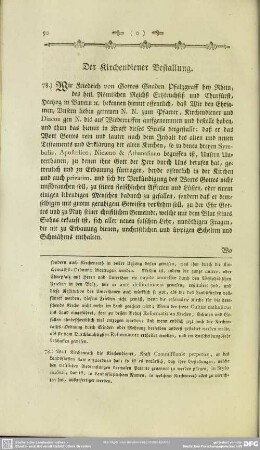 Der Kirchendiener Bestallung