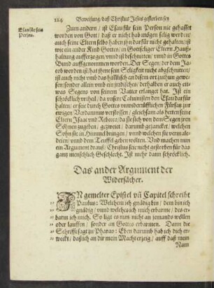 Ds ander Argument der Widersächer.
