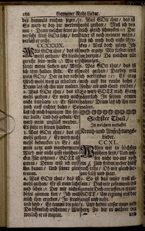 Sechster Theil/ In welchem verfasset/ Kreutz- und Anfechtungs- Lieder.
