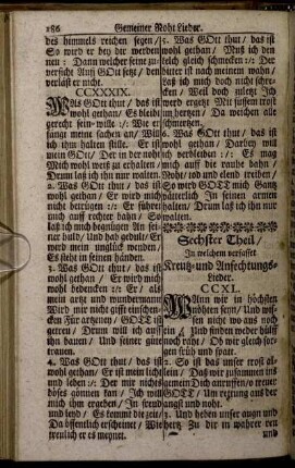 Sechster Theil/ In welchem verfasset/ Kreutz- und Anfechtungs- Lieder.