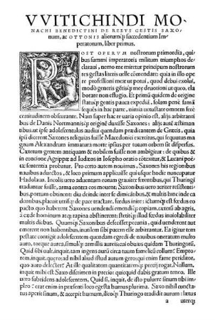 Vvitichindi monachi benedictini de rebvs gestis saxonvm, ac ottonis. Liber primvs.