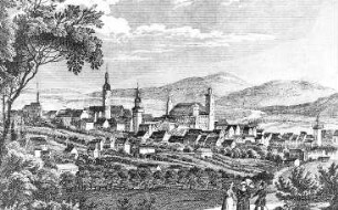 Zittau. Stadtansicht, aus: Schiffner 1840
