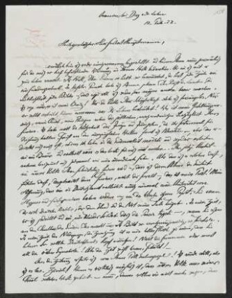 Brief von Fritz von Unruh an Gerhart Hauptmann