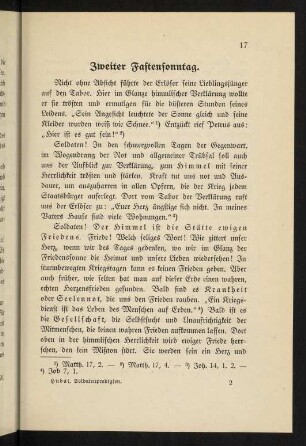17-19, Zweiter Fastensonntag