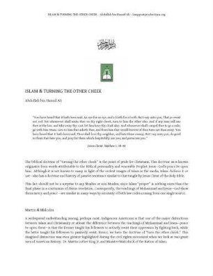 Islam & turning the other cheek